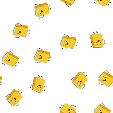Pattern funny book character cartoon vector Stock Illustration