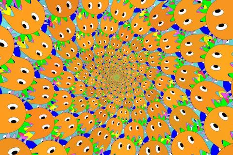 Pattern funny colorful ghost of spiral halloween Stock Illustration