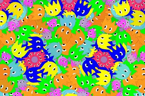 Pattern funny colorful ghost of spiral halloween Stock Illustration