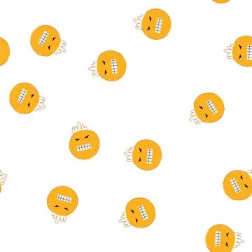 Pattern funny comic face cartoon vector Illustrazione stock