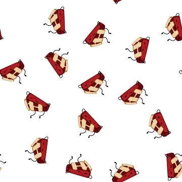 Pattern funny dessert character cartoon vector Stock Illustration