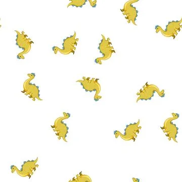 Pattern funny dinosaur character cartoon vector Stock Illustration
