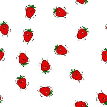 Pattern funny fruit vegetable character cartoon vector Stock Illustration
