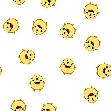 Pattern funny monster character cartoon vector Stock Illustration