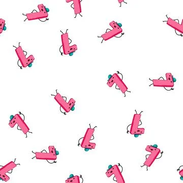 Pattern funny number character cartoon vector Stock Illustration