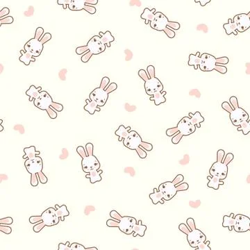 Pattern with funny rabbit Stock Illustration