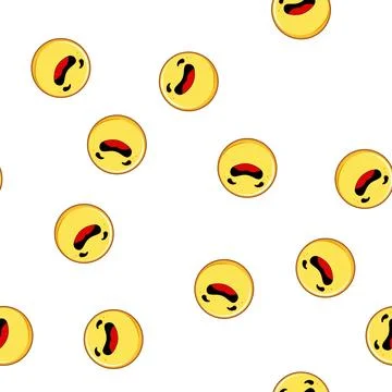 Pattern funny smiley cartoon vector Stock Illustration