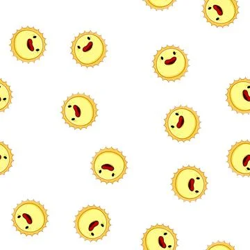 Pattern funny sun character cartoon vector Illustrazione stock