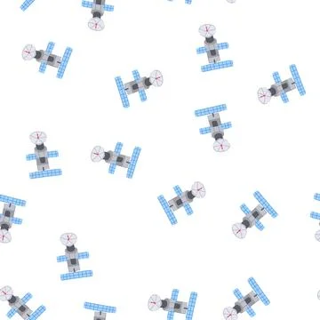 Pattern future satellite cartoon vector 库存插图