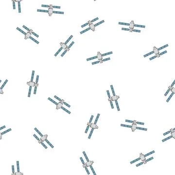 Pattern future satellite cartoon vector Illustrazione stock