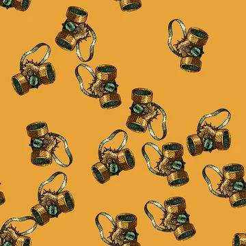 Pattern gadget steampunk device sketch hand drawn Illustrazione stock