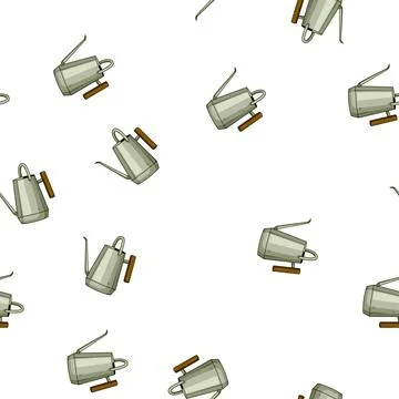 Pattern galvanized watering can metal cartoon vector Stock Illustration
