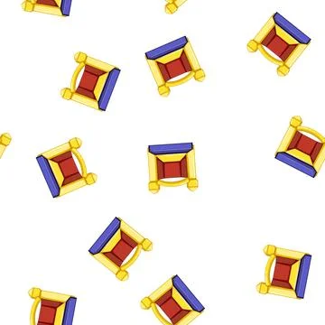 Pattern game inflatable castle cartoon vector Stock Illustration