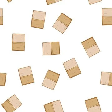 Pattern game wooden blocks cartoon vector Stock Illustration