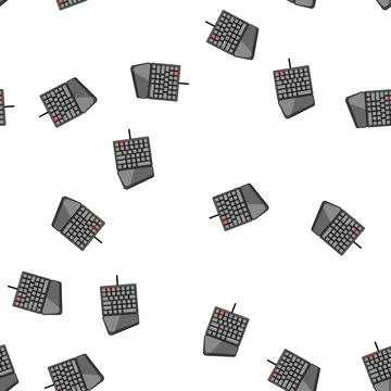 Pattern Gaming keyboard keypad with red highlighted key and wrist rest Stock Illustration