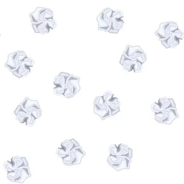 Pattern garbage crumpled paper balls cartoon vector Illustrazione stock