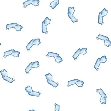 Pattern garbage crumpled plastic bottle cartoon vector Illustrazione stock