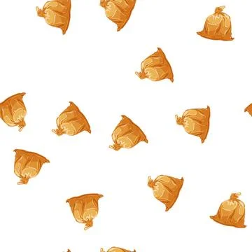 Pattern garbage trash bag cartoon vector イラスト素材