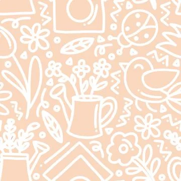 Pattern of garden doodle Stock Illustration