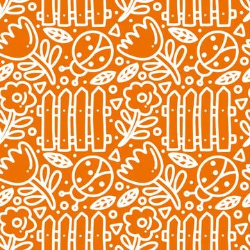 Pattern of garden doodle Stock Illustration