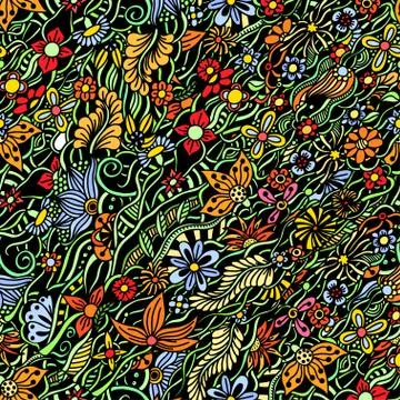 Pattern with garden flowers Stock Illustration