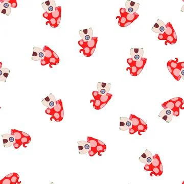 Pattern garden gnome house cartoon vector Stock Illustration