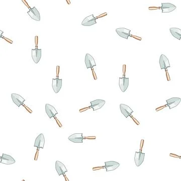Pattern Garden hand trowel tool for planting digging Illustration