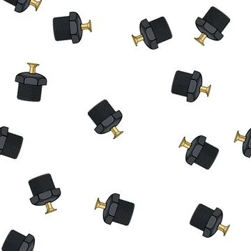 Pattern Garden sprinkler head irrigating lawn and landscape Stock Illustration