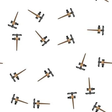 Pattern Garden sprinkler providing irrigation and watering solution Stock Illustration