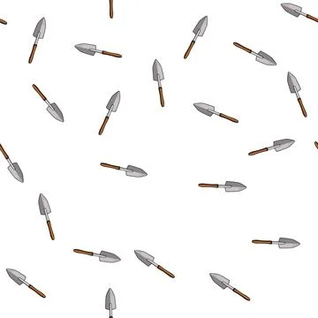 Pattern Garden trowel hand tool cultivating planting activity Illustration