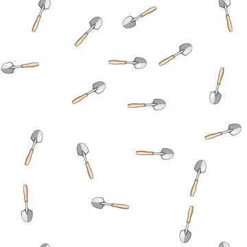 Pattern Garden trowel for planting and cultivating plants Stock Illustration
