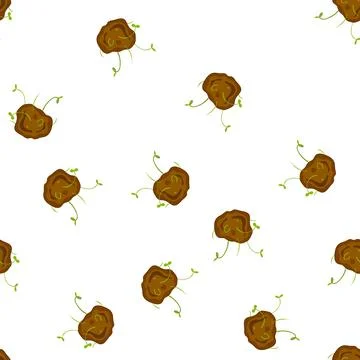 Pattern gardening grass seed bomb cartoon vector 库存插图
