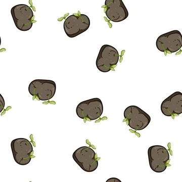 Pattern gardening grass seed bomb cartoon vector Stockillustratie