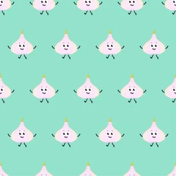 Pattern with garlic Stock Illustration