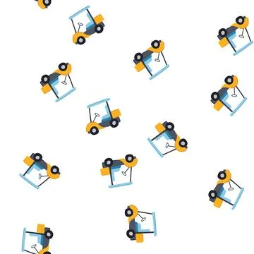 Pattern gas golf cart cartoon vector 스톡 일러스트