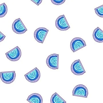 Pattern gateway magic door portal cartoon vector Illustrazione stock