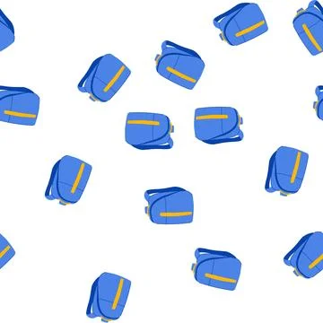 Pattern gear backpack cartoon vector Stock Illustration