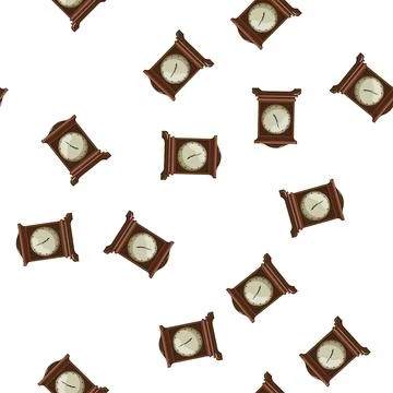 Pattern gear clock vintage cartoon vector Stock Illustration