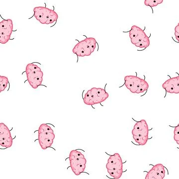 Pattern genius brain character cartoon vector Illustrazione stock