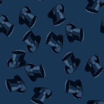 Pattern gentleman hat sketch hand drawn Stock Illustration