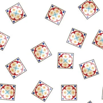 Pattern geometric arabic mosaic tile cartoon vector Stock Illustration