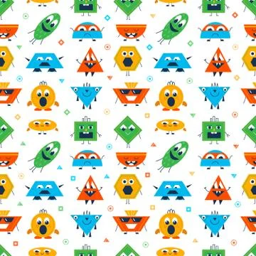 Pattern with geometric characters Stock Illustration