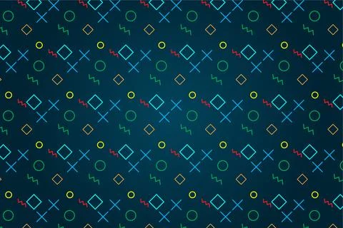 Pattern with geometric elements in blue tones abstract pattern vector Stock-Illustration