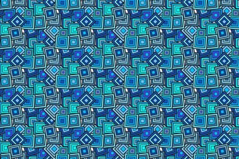 Pattern with geometric elements in blue tones abstract gradient background イラスト素材