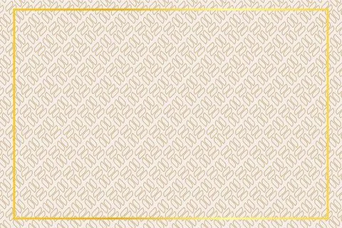 Pattern with geometric elements in golden tones and golden frame Stock Illustration