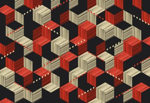 Pattern with geometric elements. Illustrazione stock