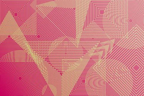 Pattern with geometric elements in pink tones. abstract gradient background イラスト素材