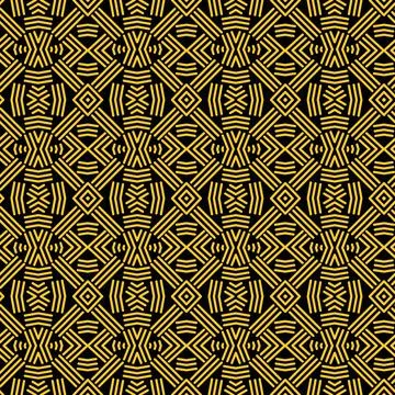 Pattern with a geometric pattern on a black background Stock Illustration