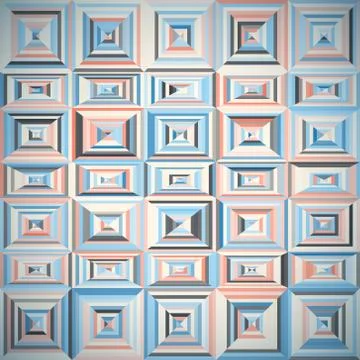 Pattern of geometric shapes with tiles Stock Illustration