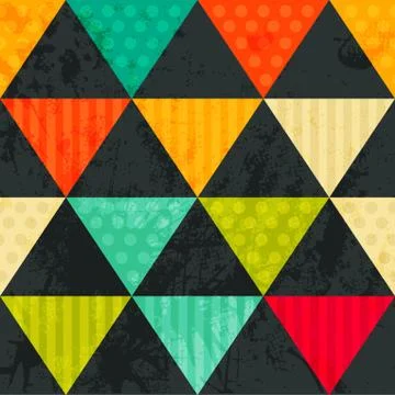 Pattern of geometric shapes. triangles.texture with flow of spectrum effect.  스톡 일러스트